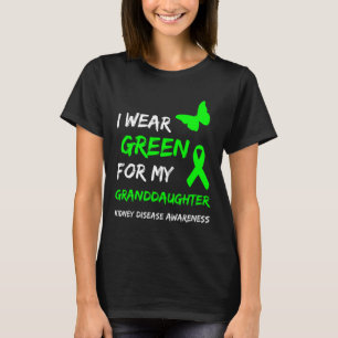 T-shirt Maladie du rein Je porte le vert pour ma petite-fi