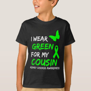 T-shirt Maladie Je Porte Le Vert Pour Mon Cousin Ruban 1