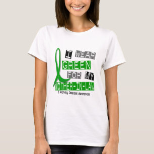 T-shirt Maladie rénale je porte le vert pour ma belle-mè