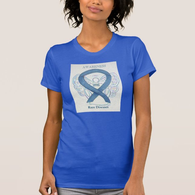 T-shirt Maladies rares Sensibilisation Denim Ribbon Angel  (Devant)
