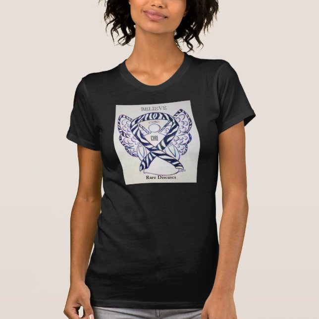 T-shirt Maladies rares Zebra Sensibilisation Ruban Angel C (Devant)