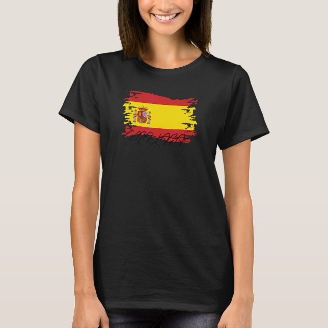 T-shirt Malaga Andalousie Espagne Drapeau España Hispania  (Devant)