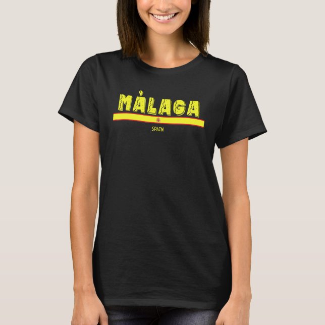 T-shirt Málaga Espagne   Drapeau Espagnol Espana Souvenir  (Devant)