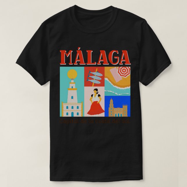 T-shirt Malaga Espagne Espana (Design devant)