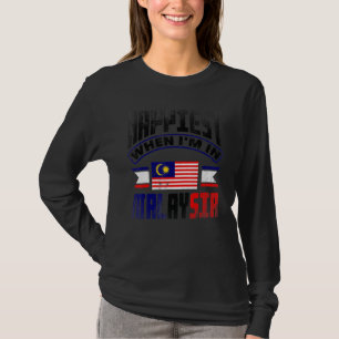 T-shirt Malaisie Drapeau malaisien Plus heureux quand je s