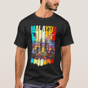 T-shirt Malaisie Kuala Lumpur Malaisie Colorée Skyline Ci