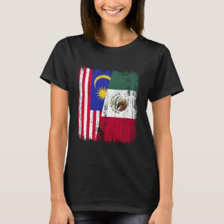 T-shirt Malaisie Mexique Demi Drapeau Malaisien Mexicain P