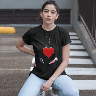 T-shirt Malaisie Vertical I Love Malaysian Drapeau Carte F