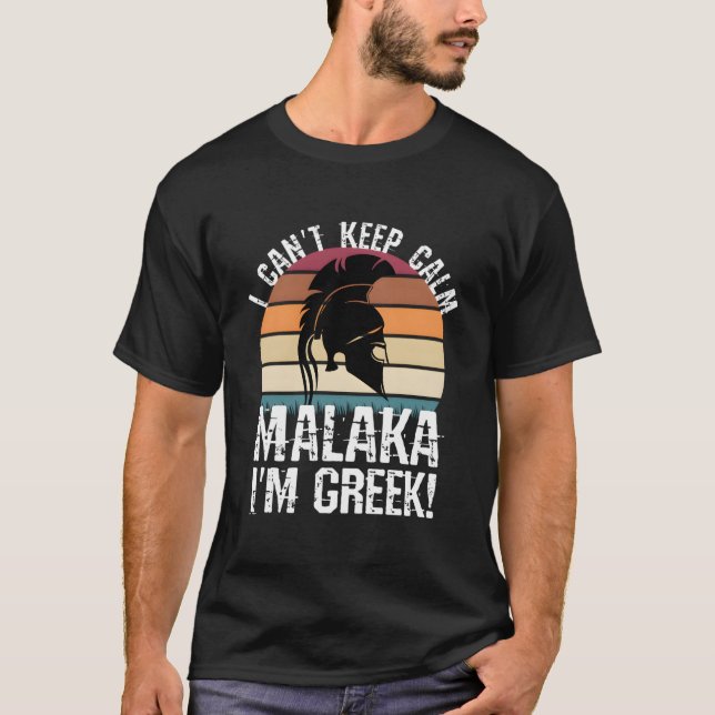 T-shirt Malaka I Am Greek Proud Greek Spans (Devant)