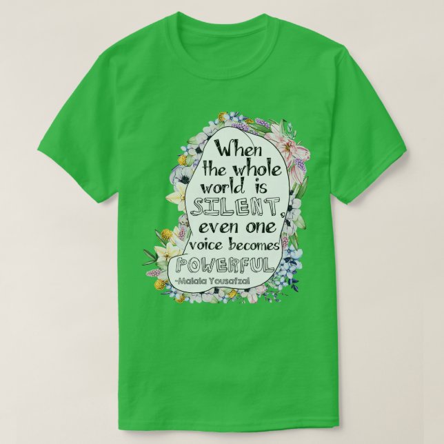 T-shirt Malala Yousafzai Silhouette (Design devant)