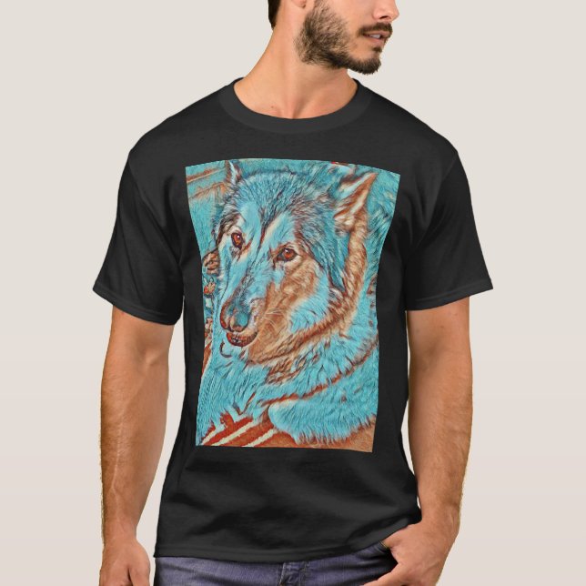 T-shirt Malamute Chien de Neige Husky Wolf (Devant)