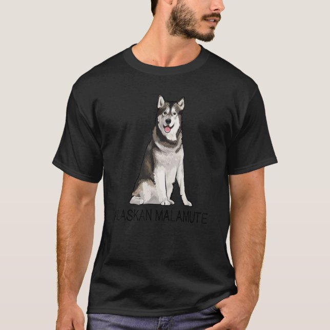 T-shirt Malamute, chien fou de l'Alaska (Devant)