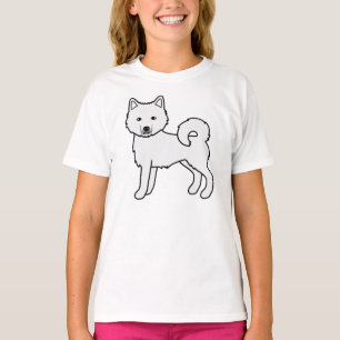 T-shirt Malamute d'Alaska blanc Chien de dessin animé mign