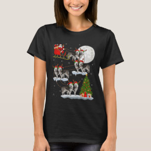 T-shirt Malamute d'Alaska Chien Père Noël Traîneau Volant 