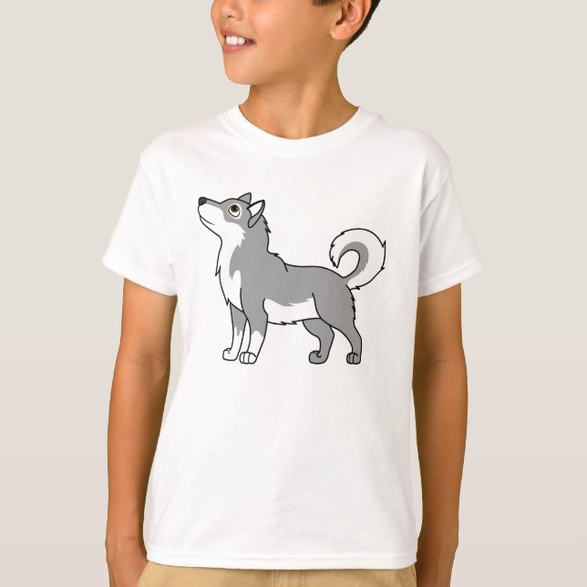 T-shirt Malamute d'Alaska gris (Devant)