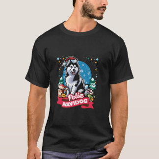 T-shirt Malamute de l'Alaska Santa Claus Café Mug Merry Ch