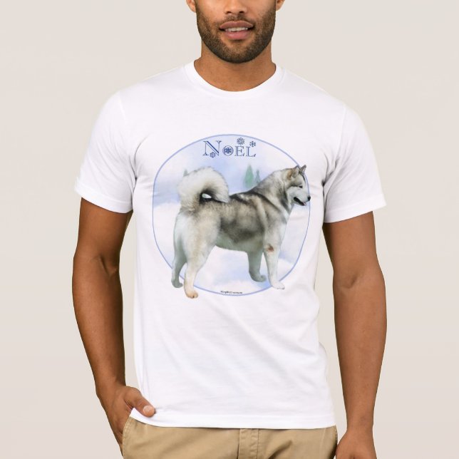 T-shirt Malamute Noel en Alaska (Devant)