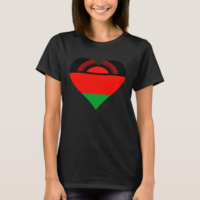 T-shirt Malawi Flag Heart Malawi Gifts Love Malawi (Devant)