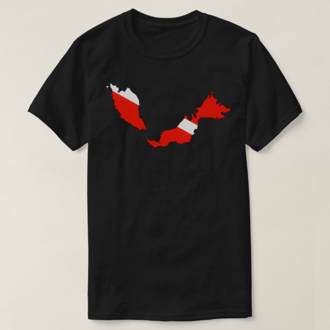 T-shirt Malaysia Scuba Diving Flag (Design devant)