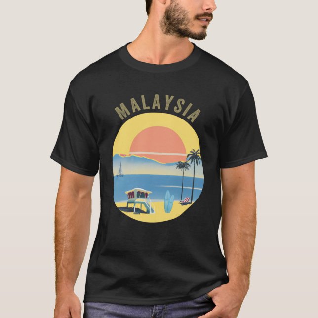 T-shirt Malaysia Souvenir Apparel  Retro Vintage Malaysian (Devant)