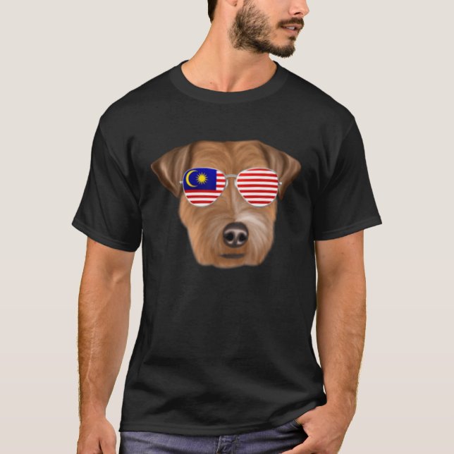 T-shirt Malaysian Flag Russell Terrier Dog Malaysia Pocket (Devant)