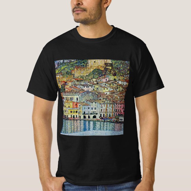 T-shirt Malcesine sur le lac de Garde Par Gustav Klimt (Devant)