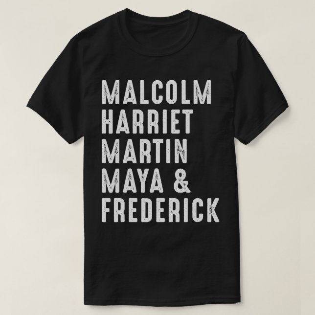 T-shirt Malcolm Harriet Martin Maya Frederick Black Leader (Design devant)