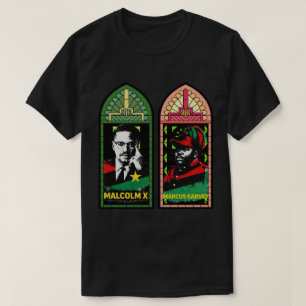 T-shirt Malcolm X Marcus Garvey vitrail panafricain