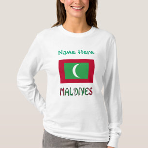 T-shirt Maldives Drapeau Maldivien Vert Personnalisation 