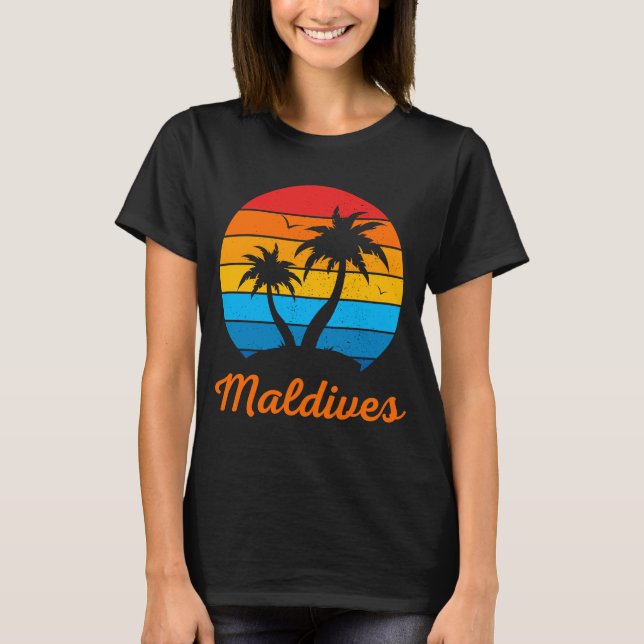 T-shirt Maldives Family Vacation Beach Tropical (Devant)