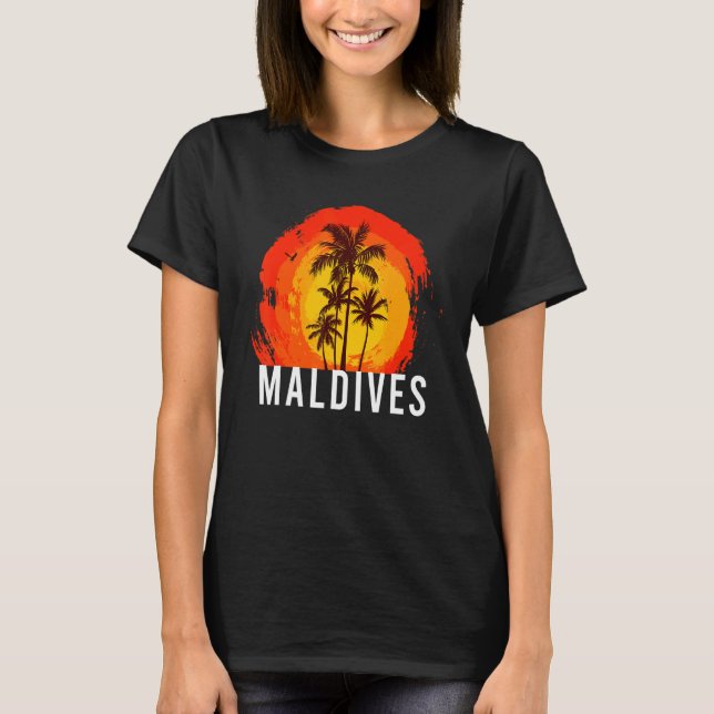 T-shirt Maldives I Palms I Maldives Diver Vacationale Tour (Devant)