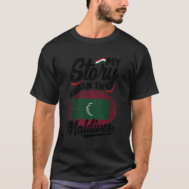 T-shirt Maldives Maldives Maldivien Drapeau Mon histoire a (Devant)