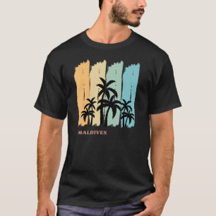 T-shirt Maldives Palms Beach Voyage Ile de vacances Souven
