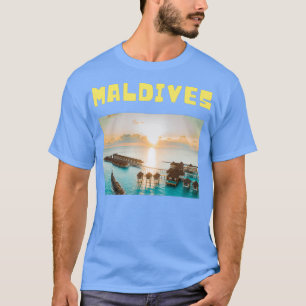 T-shirt Maldives water bungalows sun shire