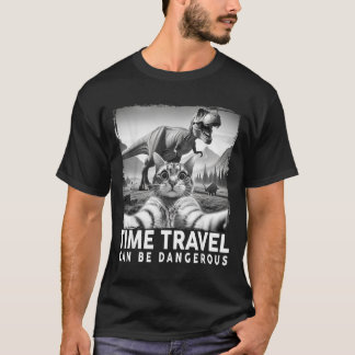 T-shirt Mâle de chat dinosaure drôle