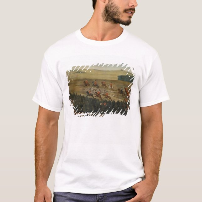 T-shirt Mâle-hunting avec Frederick William I de la Prusse (Devant)