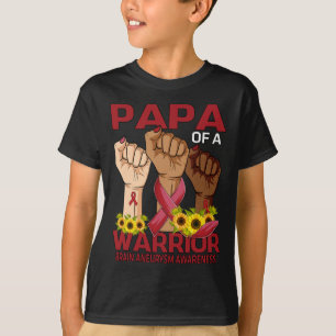 T-shirt Mâle Papa D'Un Guerrier Cerveau Aneurysme Sensibil