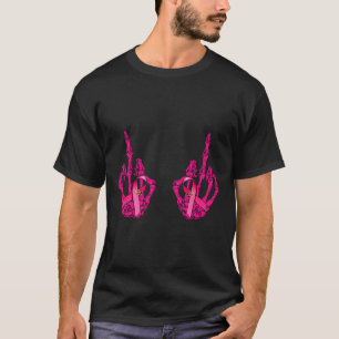 T-shirt Malédiction du doigt moyen Mot Cancer du sein Bris