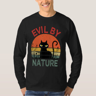 T-shirt Maléfique De Nature Rétro Chat Hommes Femmes