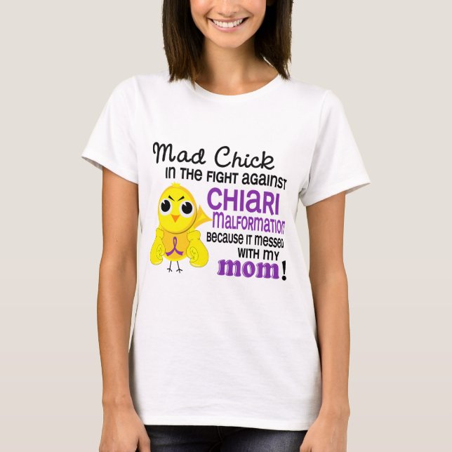 T-shirt Malformation folle de Chiari de maman du poussin 2 (Devant)