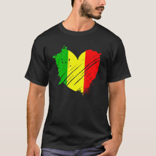 T-shirt Mali Drapeau J'Aime Le Mali C'Est Dans Mon Adn Pou