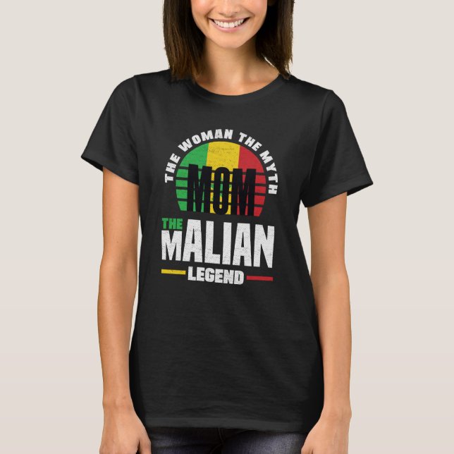 T-shirt Mali Mali Mali Mali Flag Flag Fête des mères (Devant)