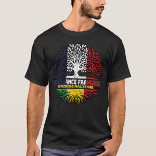 T-shirt Mali Malien France Drapeau des racines d'arbres
