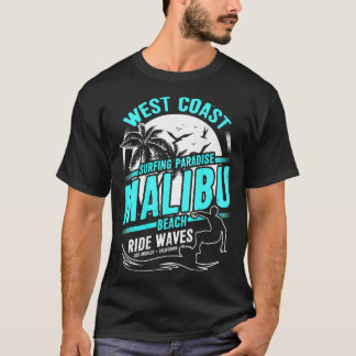 T-shirt Malibu Beach Californie Côte Ouest Surf Surfers Gi
