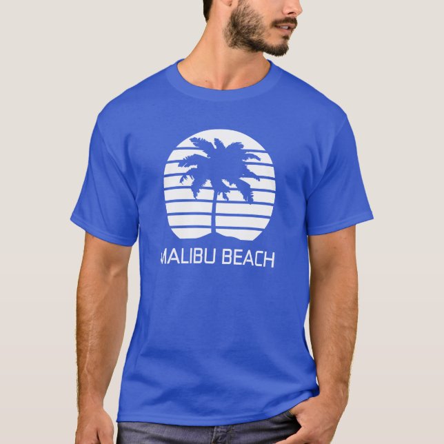 T-shirt Malibu Beach Retro (Devant)