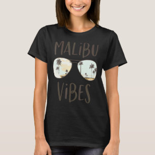 T-shirt Malibu California Beach Vibes Ocean Sunset Sunglas