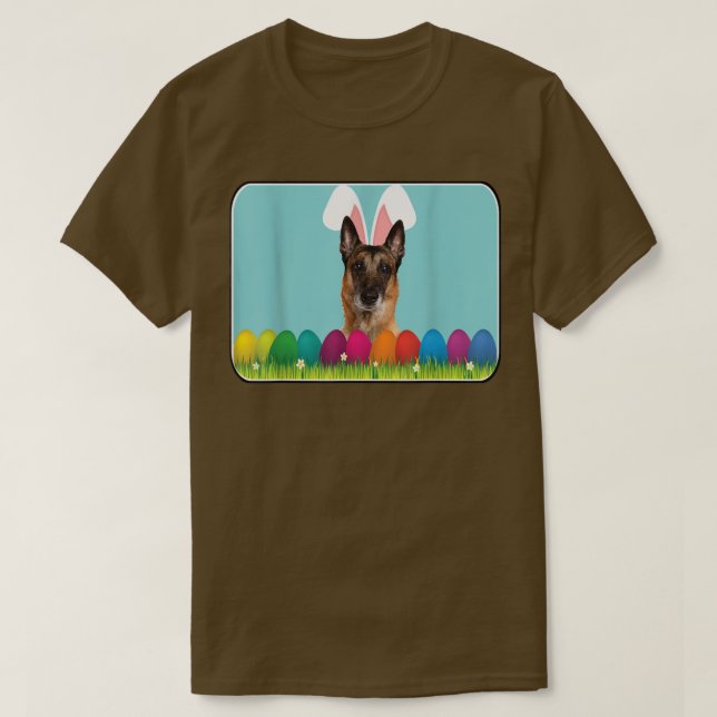 T-shirt Malinois belge avec Bunny Ears  (Design devant)