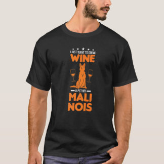 T-shirt Malinois Belge Et Vin