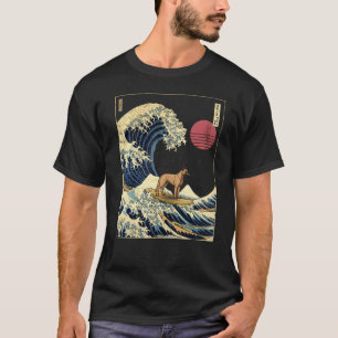 T-shirt Malinois belge Japonais Kanagawa Vague Surf amusan