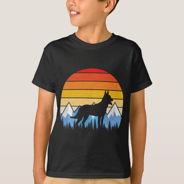 T-shirt Malinois belge rétro vintage (Devant)